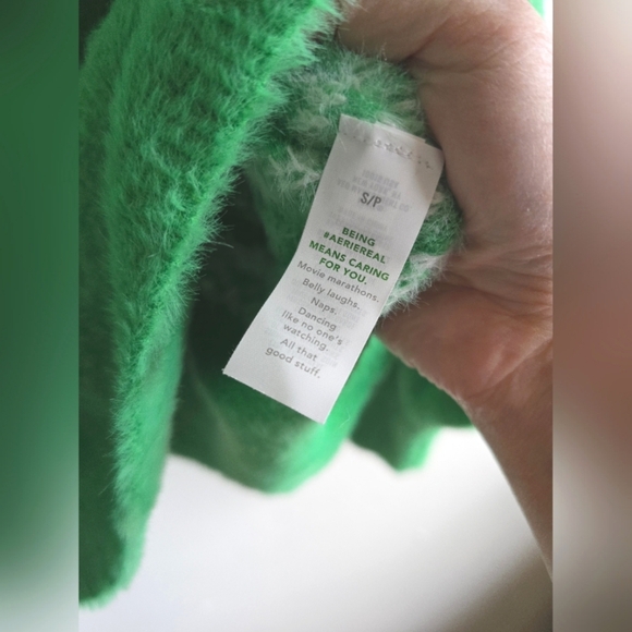 Aerie, Oversized Fuzzy Crewneck Sweater, Size Small - Picture 8 of 9